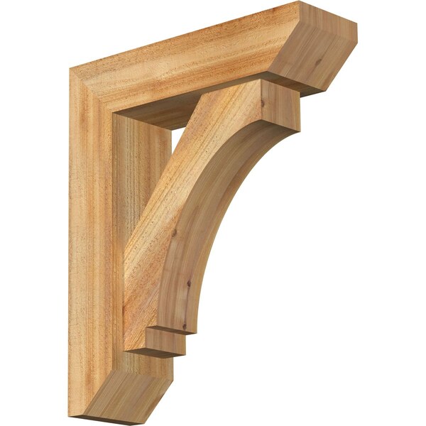 Ekena Millwork Imperial Slat Rough Sawn Bracket w/ Offset Brace, Western Red Cedar, 6"W x 20"D x 24"H BKT0604X20X24IMP06RWR - main